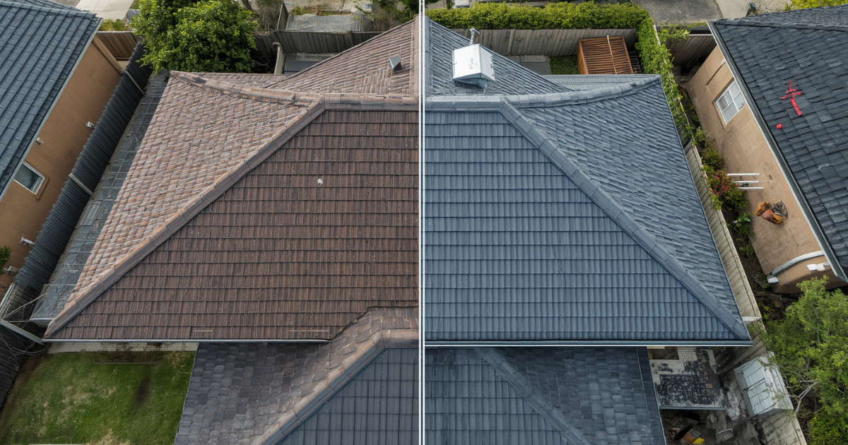 How to Tell If Your Wollongong Roof Needs Painting or Replacing 1 Side by side comparison of Wollongong roof suitable for painting vs one needing replacement